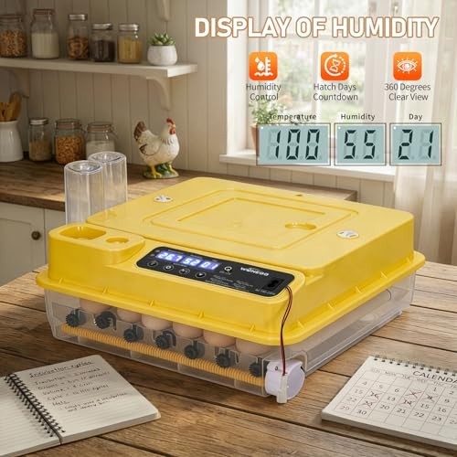 30 Egg Incubator with Humidity Display, Egg Candler, Automatic Egg Turner, for H