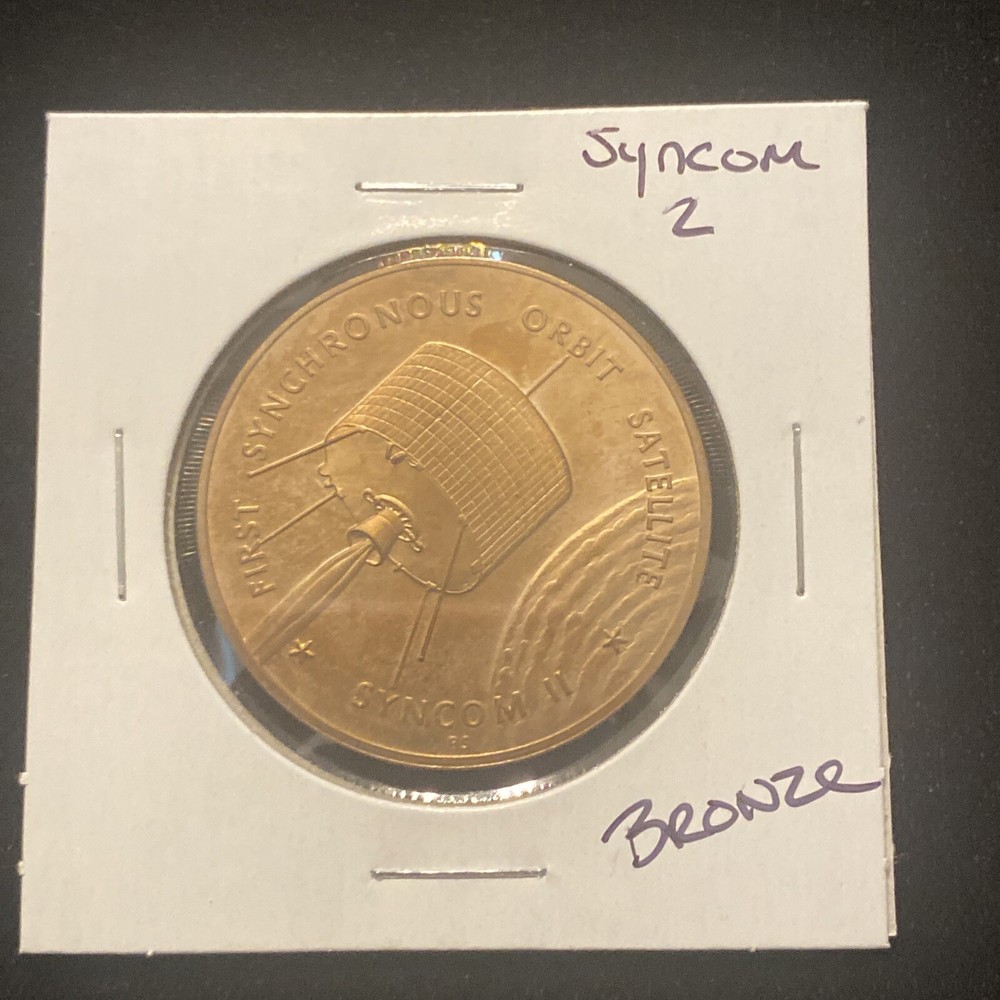 Vintage Syncom 2 Bronze Token Space Synchronous Orbit Satellite Token