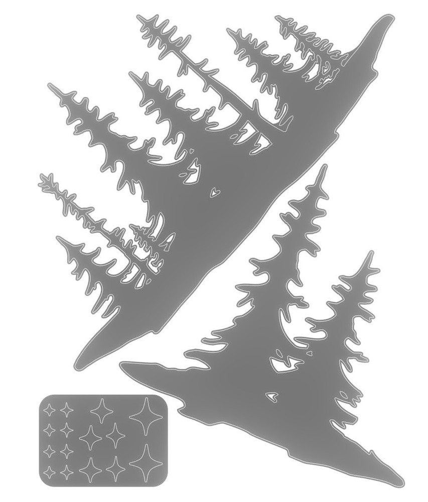 New Retired Sizzix Thinlits Forest Shadows #666334 3pc Retail $24.99 Tim Holtz