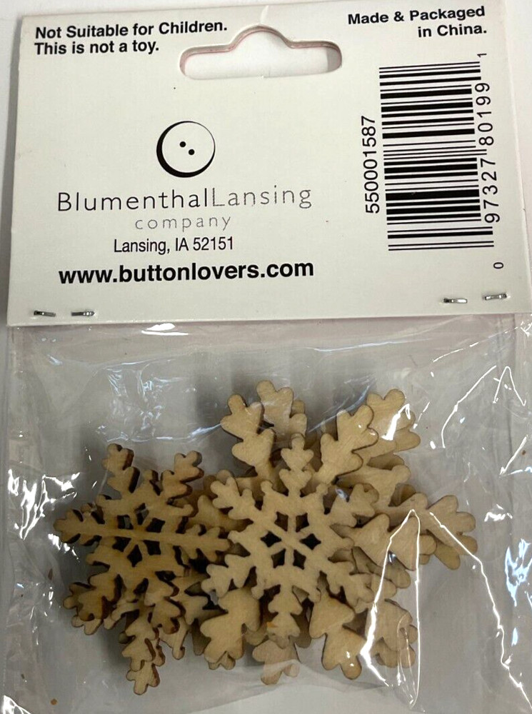 BLUMENTHAL LANSING BUTTONS-FAVORITE FINDINGS #1587 -RUSTIC SNOWFLAKE (7 BUTTONS)