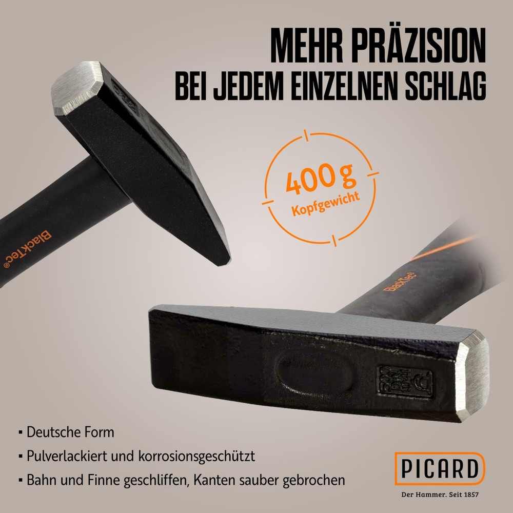 Framing Hammer BlackTec FS No. 327 400g | Ergonomic 3 Component Handle |...