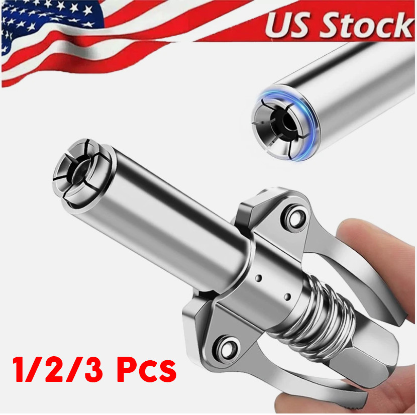 Grease Gun Coupler Double Handle High Pressure Quick Release Lock Oil Nozzles