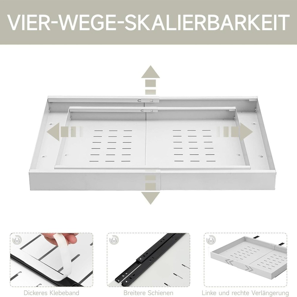 Pull Out Cabinet Drawer Kitchen Organization Adhesive Sliding Tray