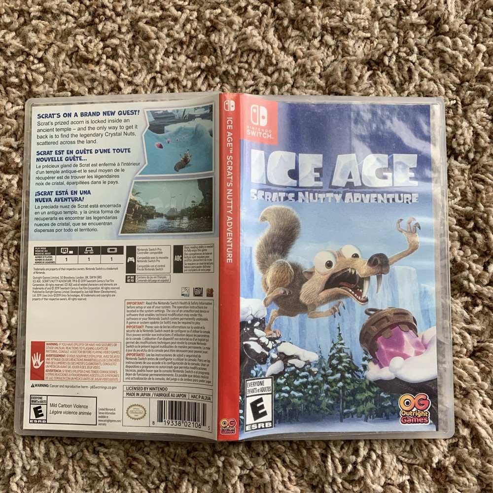 Empty Replacement Case & Artwork! Ice Age Scrat’s Nutty Adventure - Switch