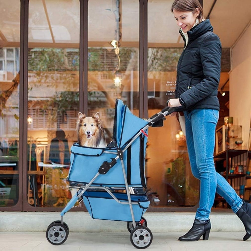 Portable 3-Wheel Pet Stroller - Comfortable, Foldable, and Easy to Assemble