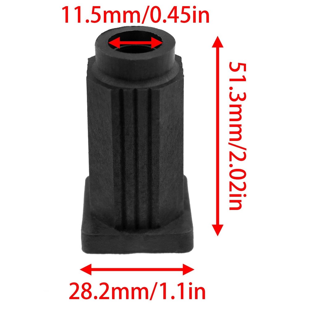 Lovelysp Square Caster Insert Cover Plastic Socket Chair and Black