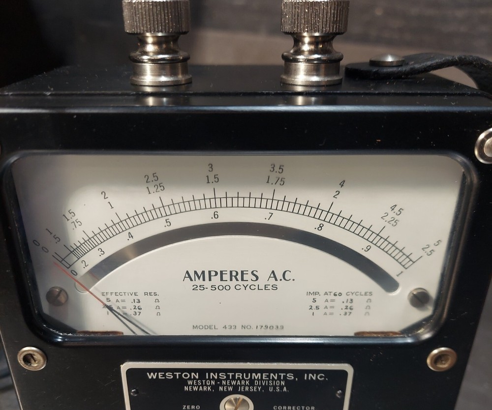 Vtg Weston Electrical Instrument AC Voltmeter Zero Corrector Model & Case Our #2