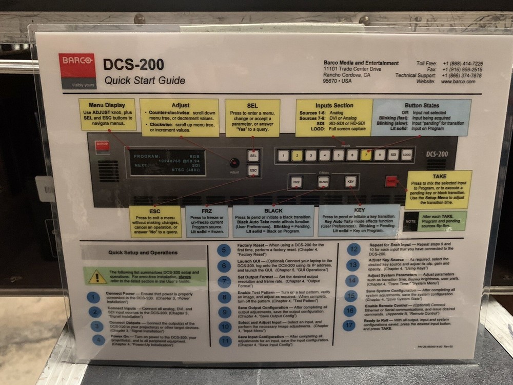 barco DCS-200 Dual Channel Video Switcher