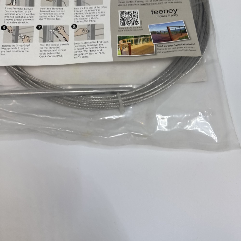 Feeney 6320-PKG Cable Rail Assemblies for Wood Railing Frames 20' 1/8"