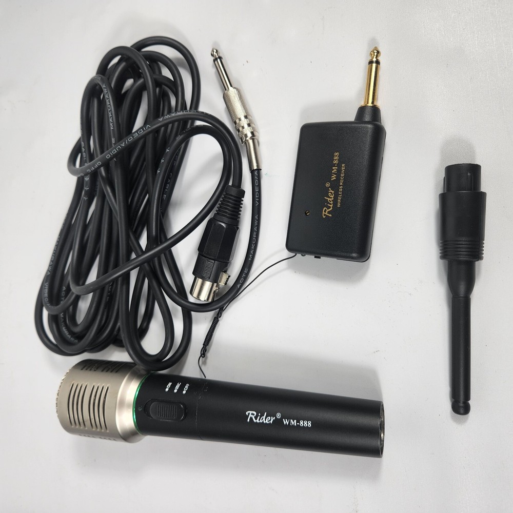 Rider Super Professional WM-888 Wired/Wireless Microphone Receiver Transmitter