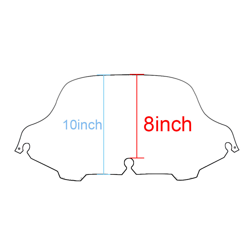 Smoke 8'' Front Windshield Windscreen for Harley Street Electra Glide 1996-2013