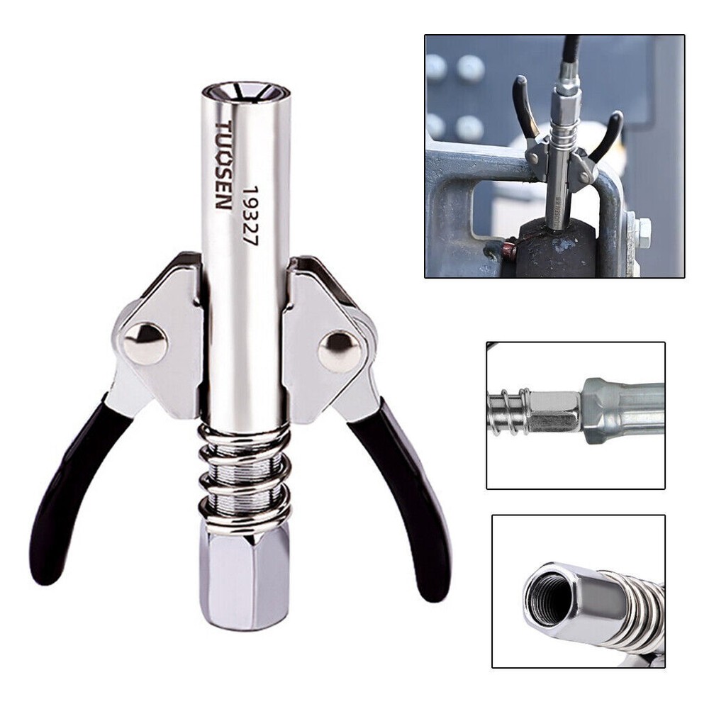 Double Handle High Pressure Grease Gun Coupler Quick Release Lock Oil Nozzles