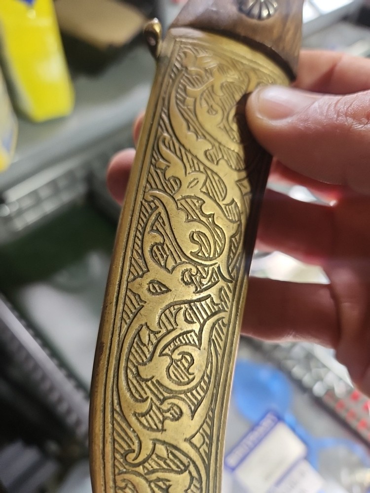 damascene Authentic Dagger Vintage Horse Head Wood Handle