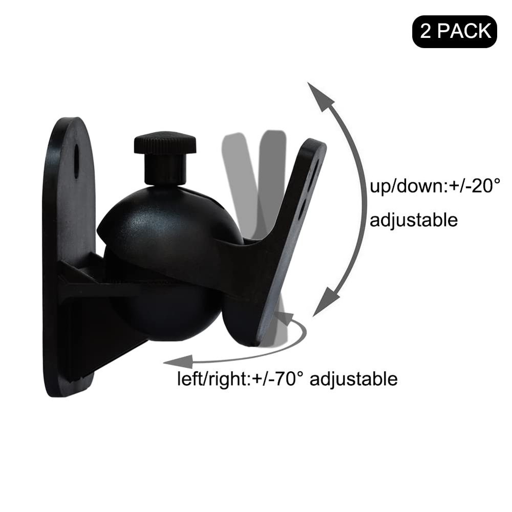 2 Pack Speaker Wall Mount Brackets,Universal Mount for Surround Sound Speake