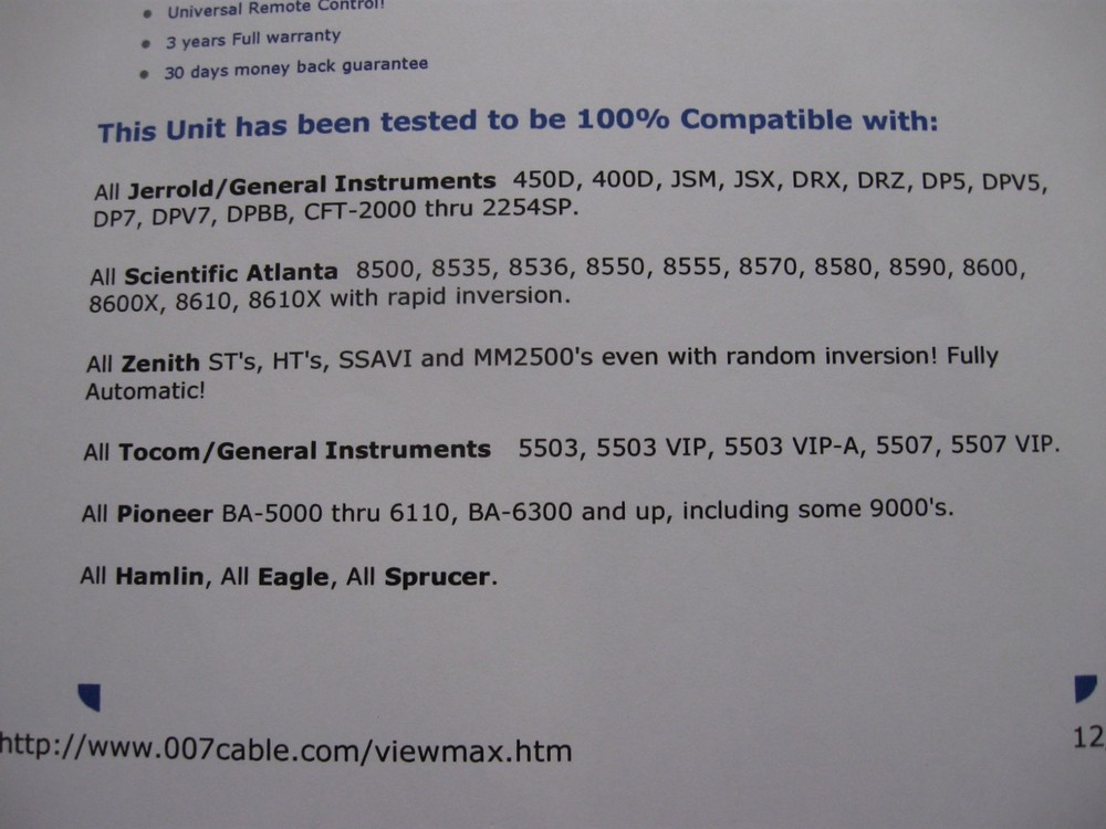 ViewMax Pro Platinum Cable TV Converter Descrambler