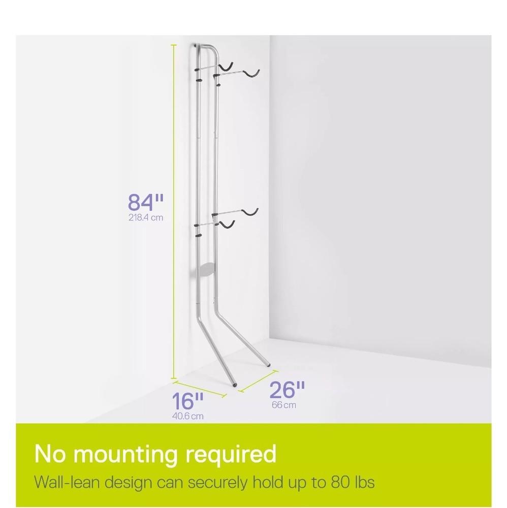 2-Bike Gravity Rack - Indoor Vertical Bicycle Storage