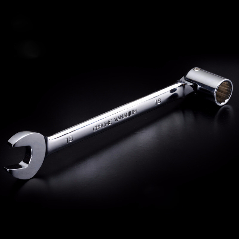 12-Point Flex Head Socket Wrench Metric Open End Spanner Hand Repair Tool