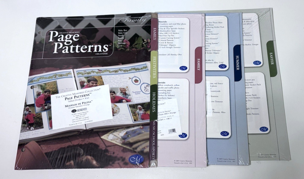 Creative Memories Page Patterns Organizer PLUS 60 Page patterns (3 sets) NEW