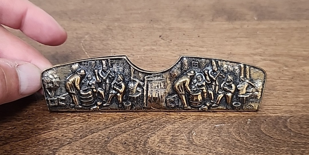 VINTAGE BRASS REPOUSSE COMB HOLDER