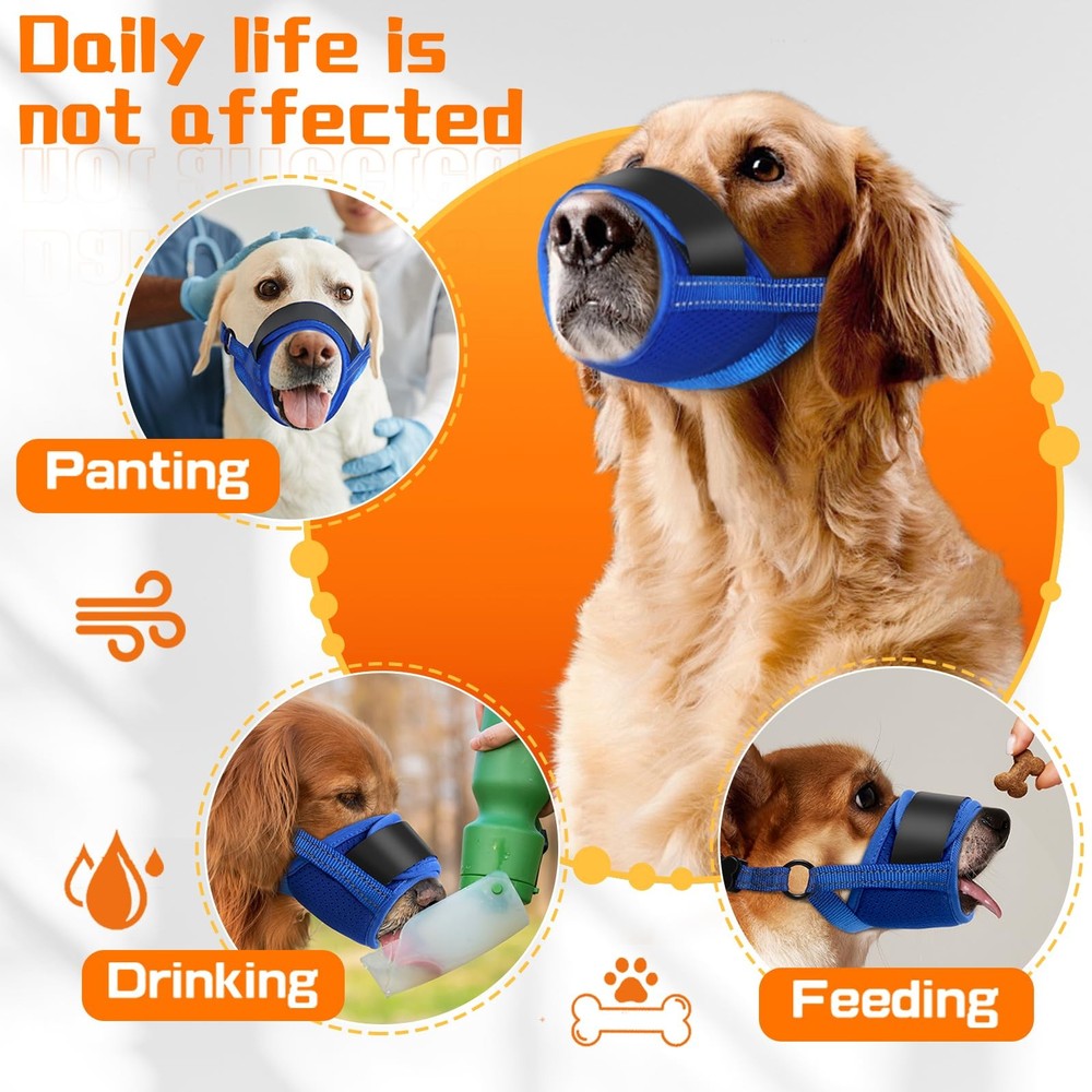 Dog Muzzle, Soft No Barking Mesh Muzzles for Medium Sized Dogs Anti Chewing, ...
