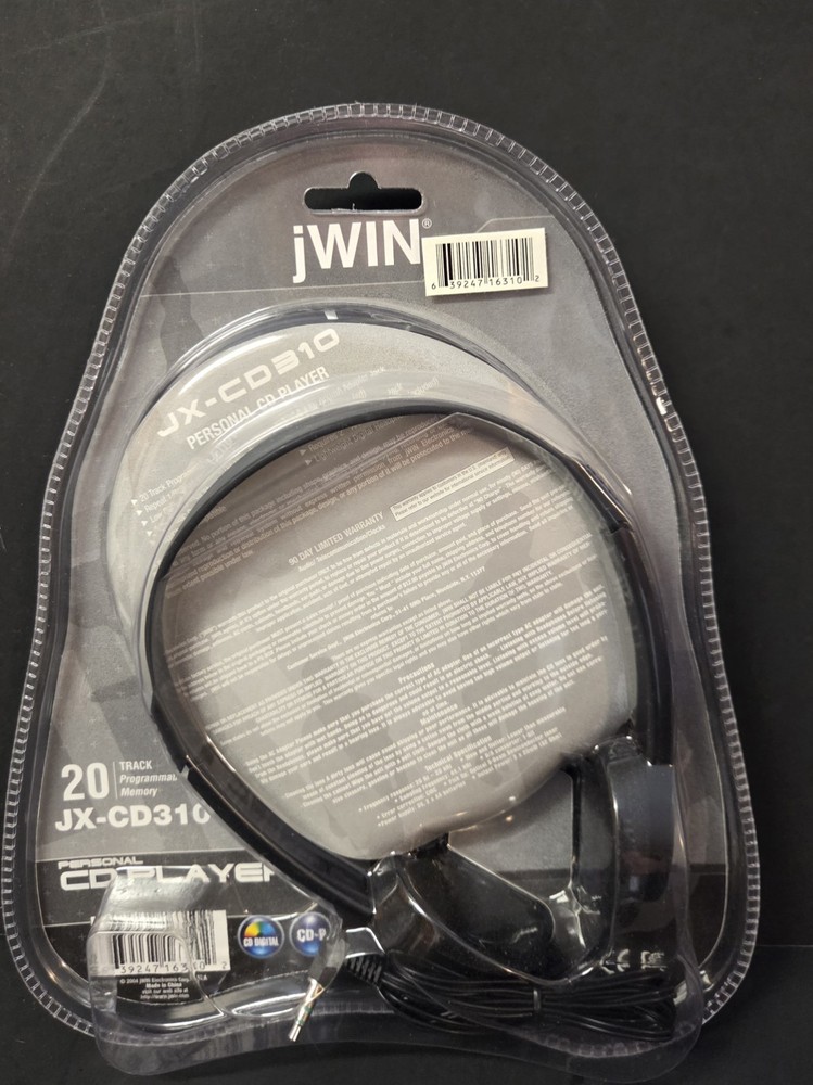 JWIN JX-CD310 PERSONAL CD PLAYER - 20 TRACK PROGRAMMABLE MEMORY (New) 2004
