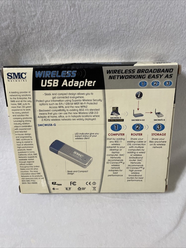 SMC Networks Wireless USB Adapter, 802.11 b/g