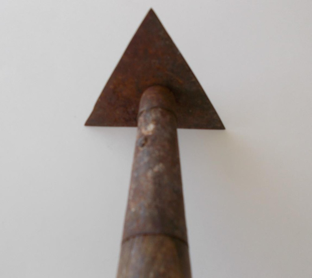 Vintage 18" Long Paint Scraper 4" Triangular Head Wooden Handle