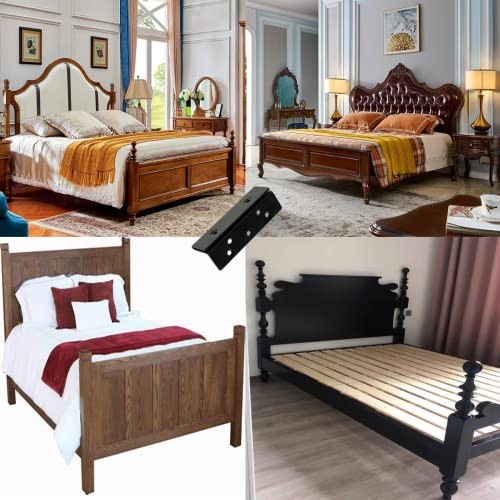 Bed Frame Bed Post Double Hook Slot Bracket, Bed Rail Hardware Attachment