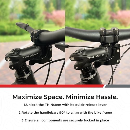 Bicycle Folding Stem - THINstem Folding Handlebar 1" & 1.25" Handlebar Diameter