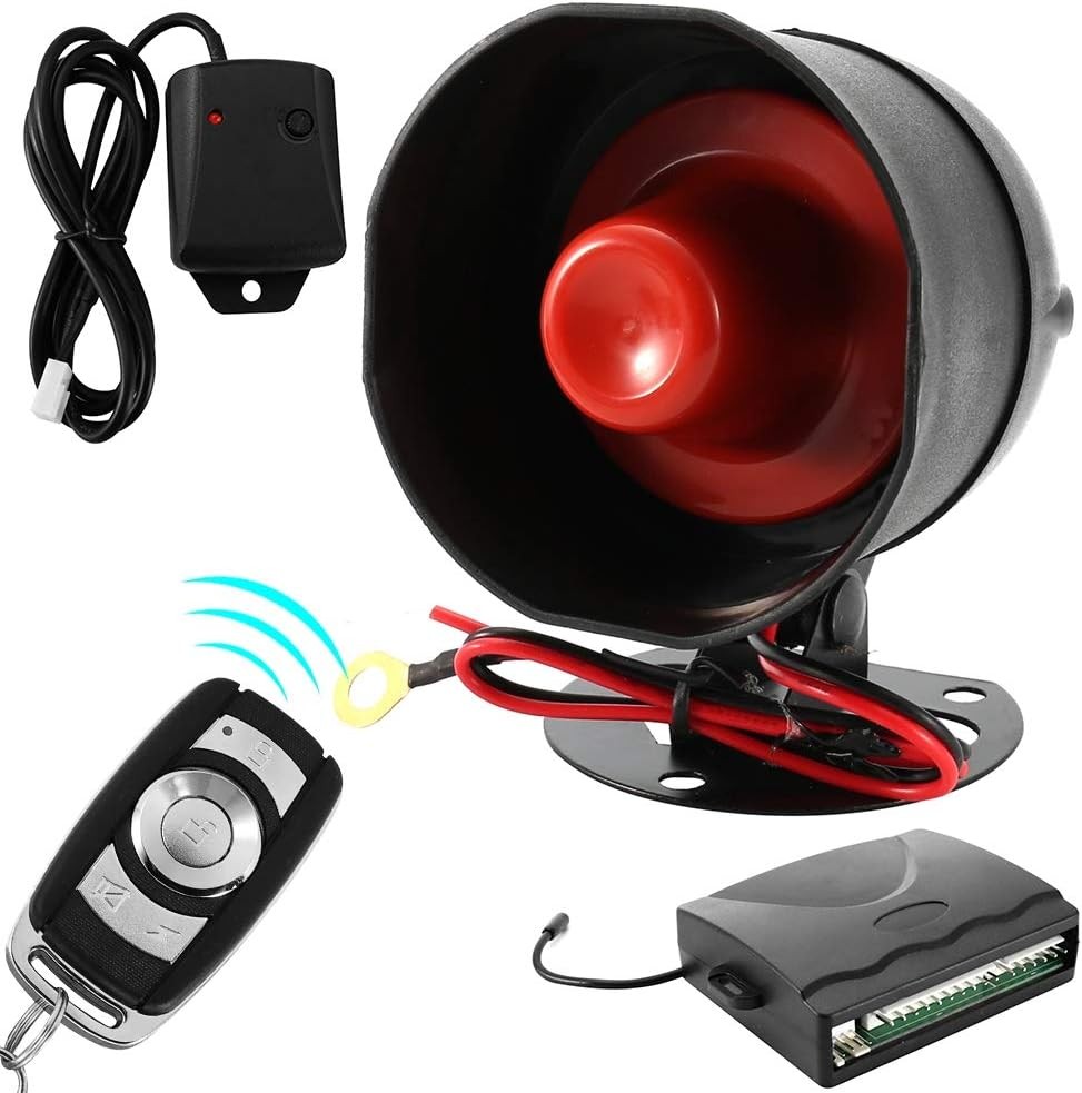 Car Alarm System with Remote Start Push to Engine Start Stop Button 12V