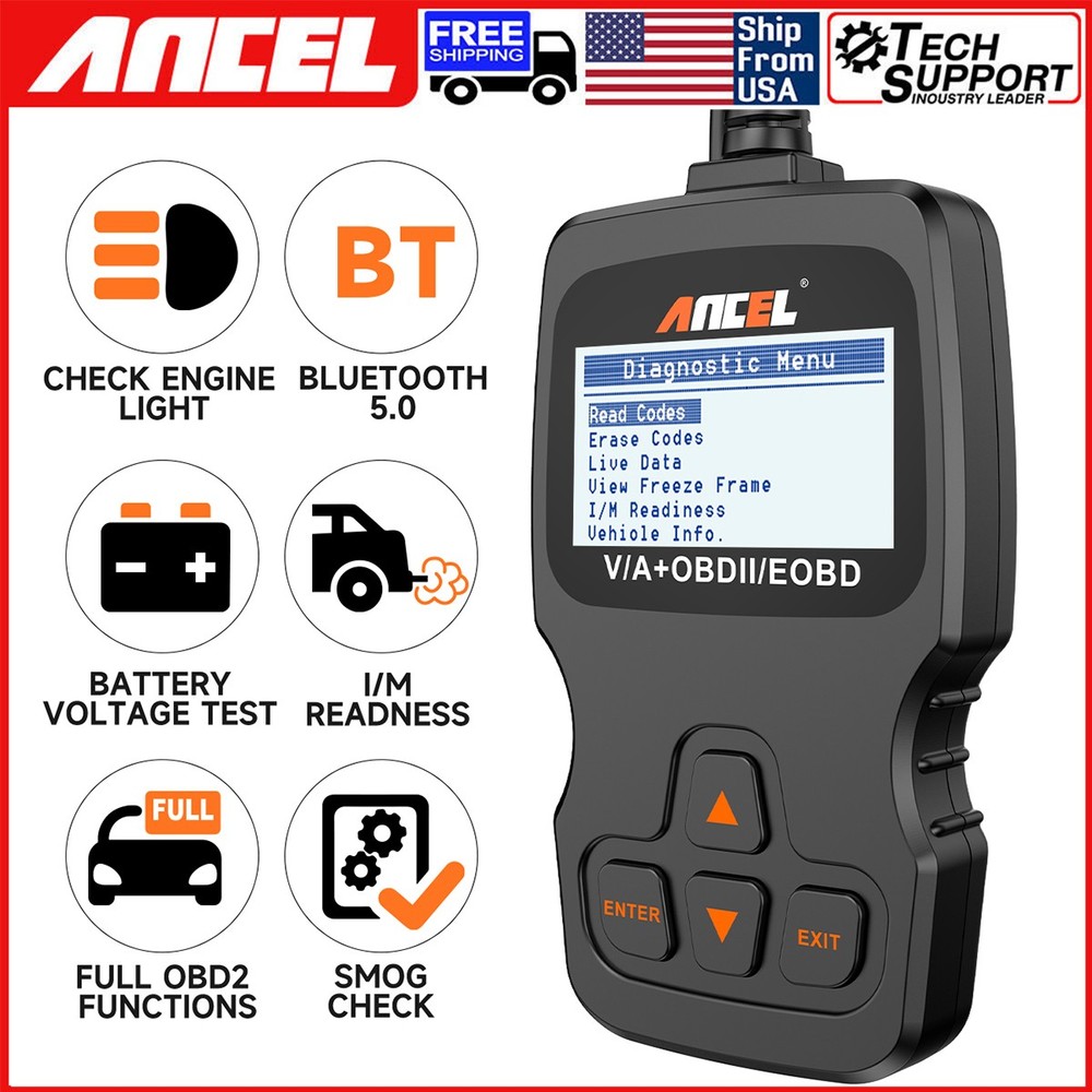 ANCEL AD310 BT OBD2 Diagnostic Scanner Bluetooth Check Engine for iOS Android