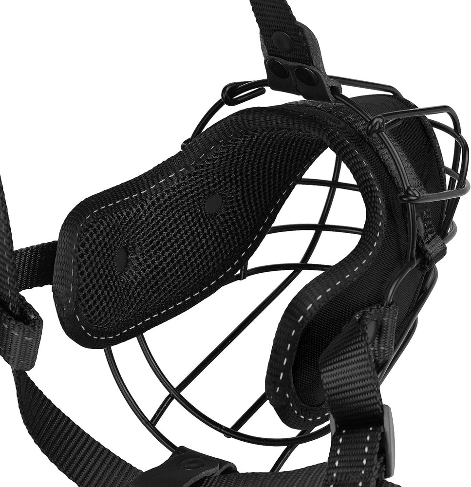 Pitbull Dog Muzzle Reflective Metal Mask Secure Wire Basket Muzzle for Large ...