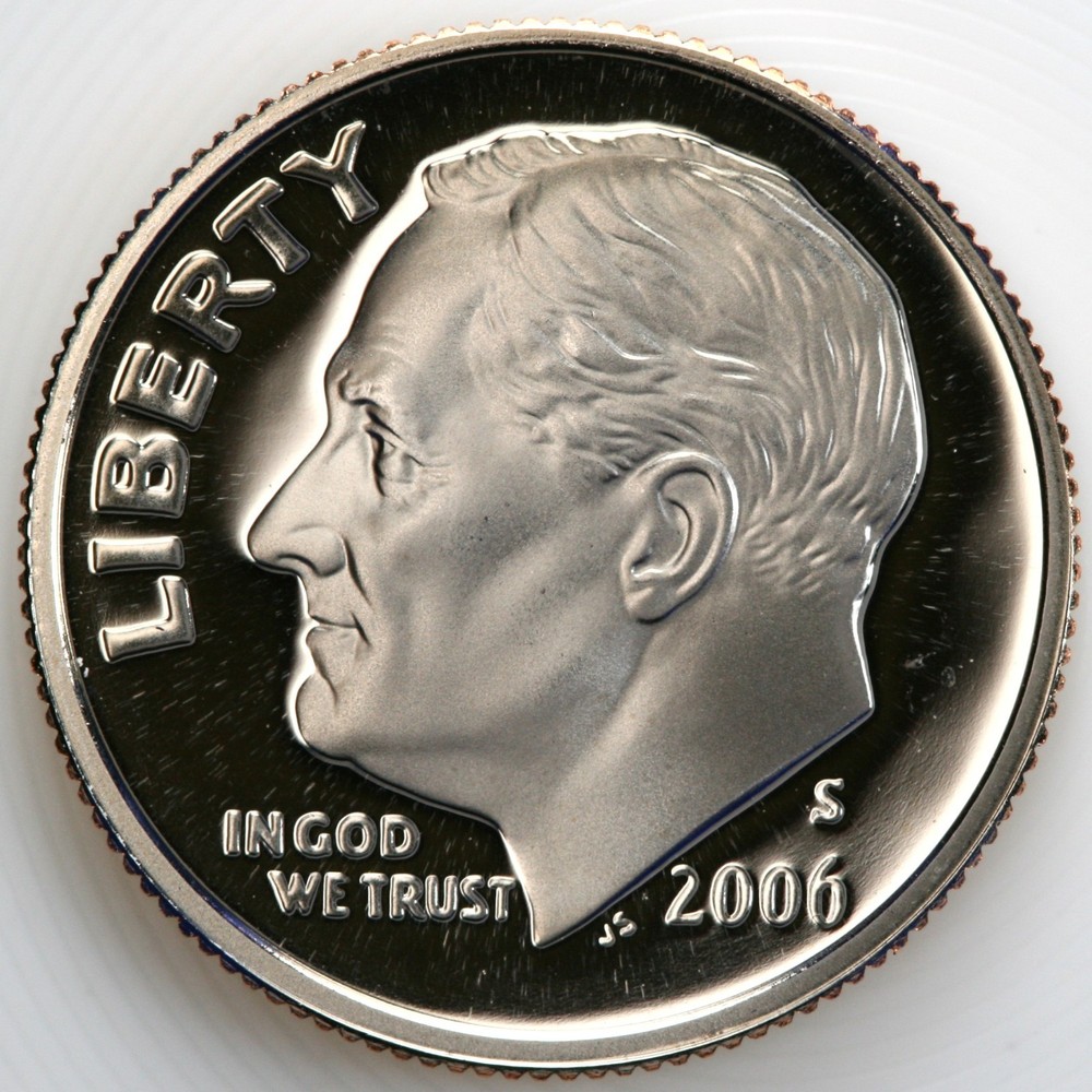 2006 S Gem DCam Proof Roosevelt Dime CN-Clad