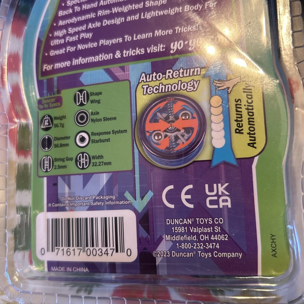 Duncan Reflex Auto Return Automatic Beginner Yo-Yo Blue Orange NEW