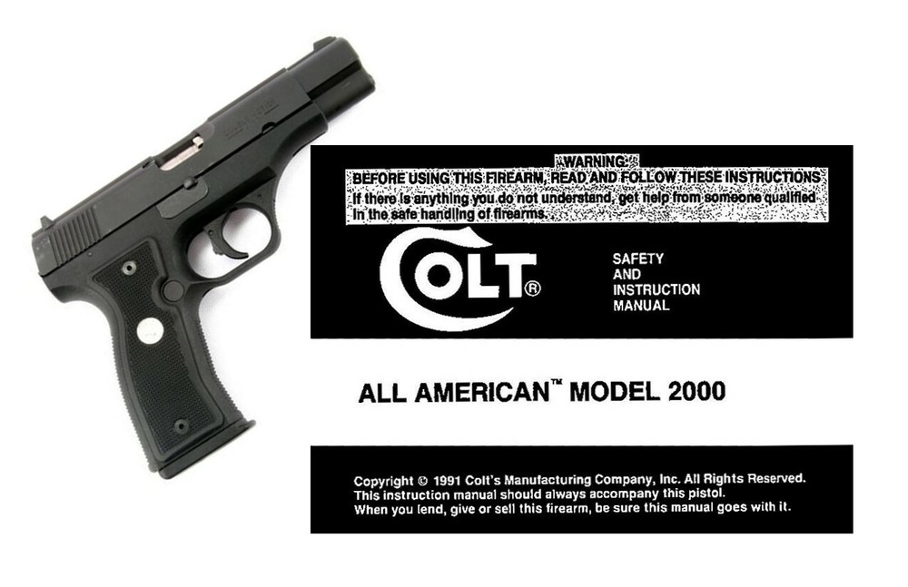 Colt All American Model 2000 Owners Manual