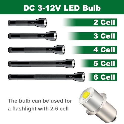 LED Flashlight Replacement Bulb, 3W DC 3-12V for 2-8 Cell C/D 3-12v