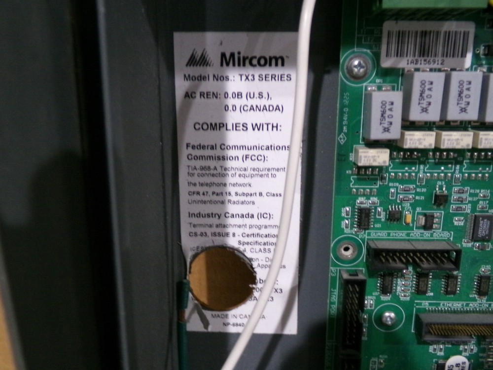 MIRCOM TX3-1000-8U TELEPHONE ENTRY PANEL