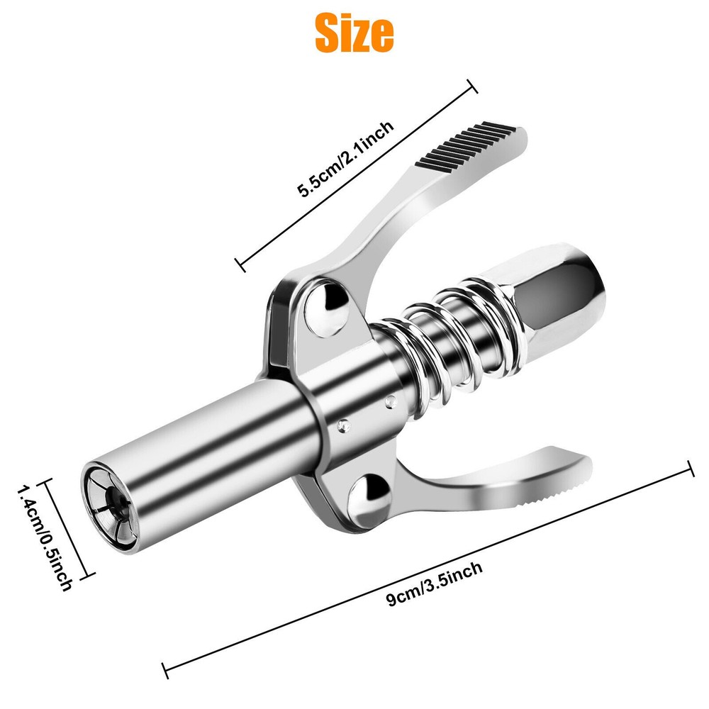 Grease Coupler Heavy-Duty Quick Release Grease Gun Coupler NPT 1/8"Double Handle