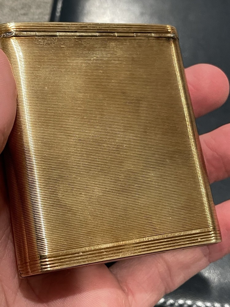 Authentic Antique Art Deco Dunhill 14k Solid Rose Gold Cigarette Case Cool! 82GR