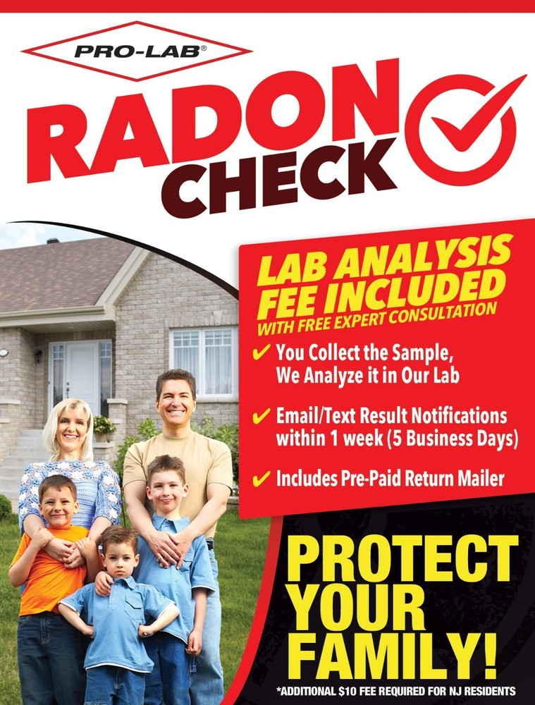 Home Radon Test Kit - EPA Approved Short-Term Detector, Lab Fee & Mailer Include