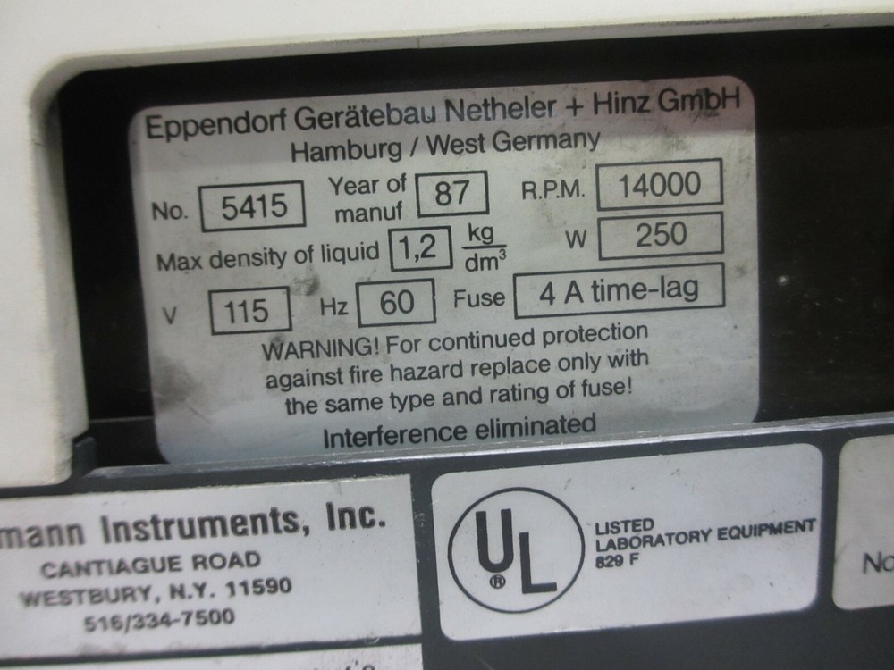 Brinkmann Eppendorf 5415 Centrifuge