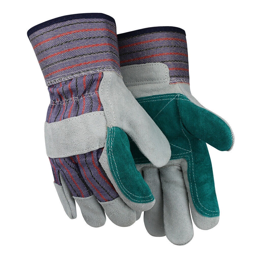 72 Pairs, Leather Working Gloves Double Palm Split Leather Heavy Duty