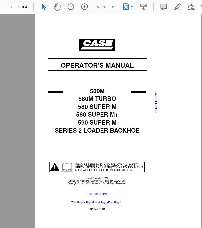 CASE 580 SUPER M+ LOADER BACKHOE MANUAL OPERATORS SERVICE REPAIR SHOP PDF USB