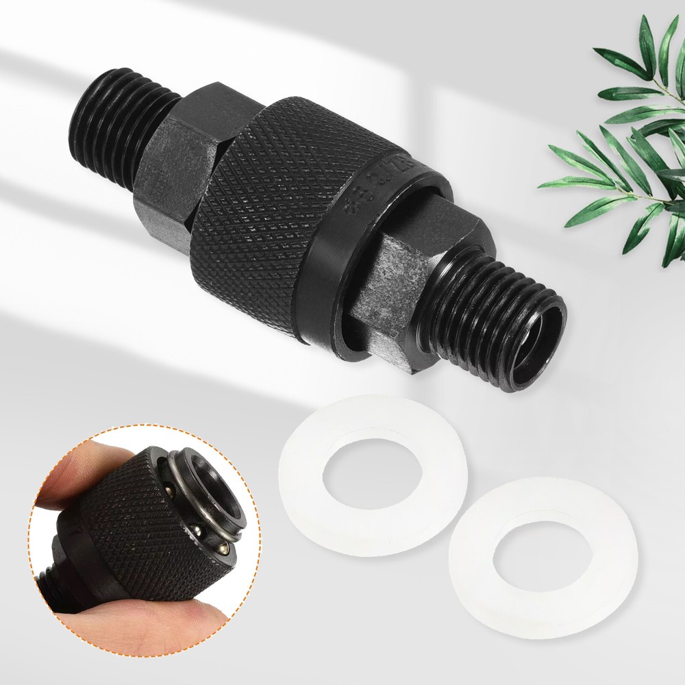 Hydraulic Quick Connect Coupler Set M14x1.5mm Male Pipe Fitting Black Durable