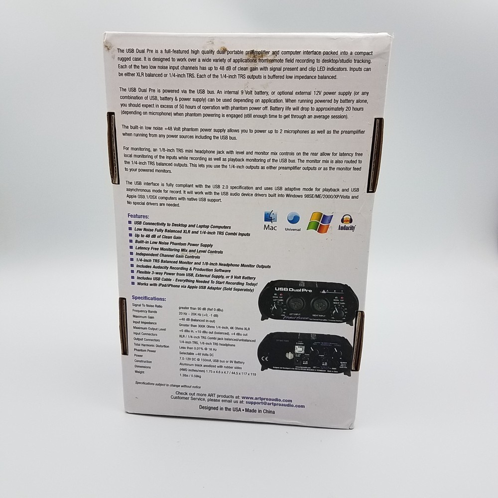 ART USB Dual Pre Two Channel Preamplifier/Computer Interface Project Series