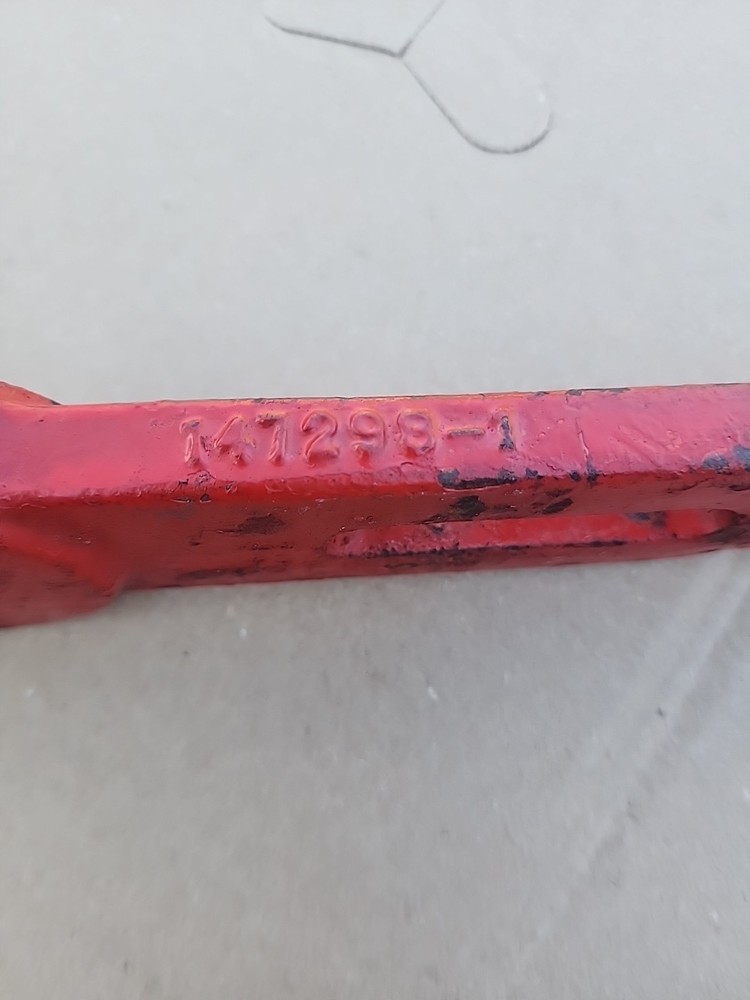 Vintage Fire Hydrant Spanner Wrench, Cast Iron, Red Paint. Old Tool
