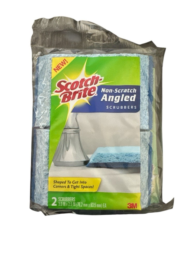 3M Scotch Brite Non-Scratch Angled Scrubbers New