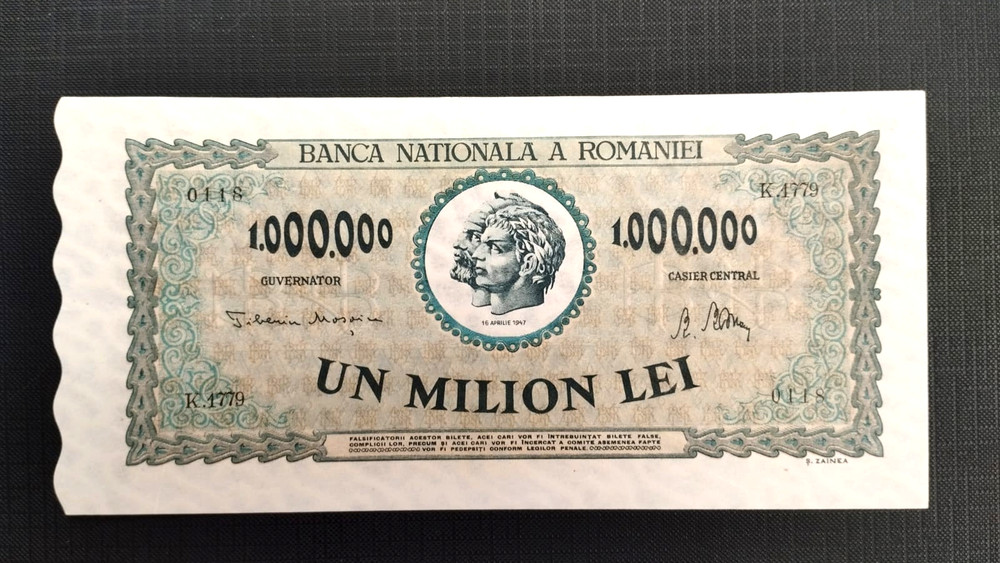 ROMANIA 1000000 LEI 1947 P60a UNC SUPERB
