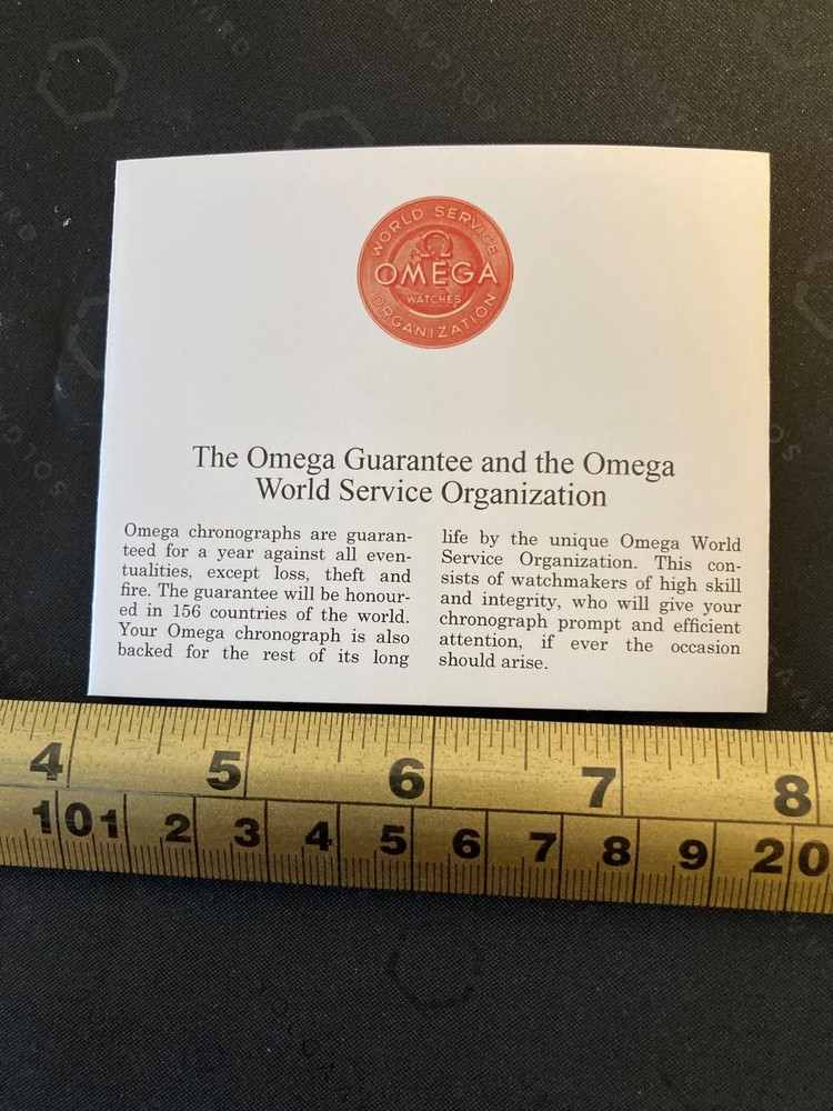 Omega Chronographs Directions for use instructions / booklet
