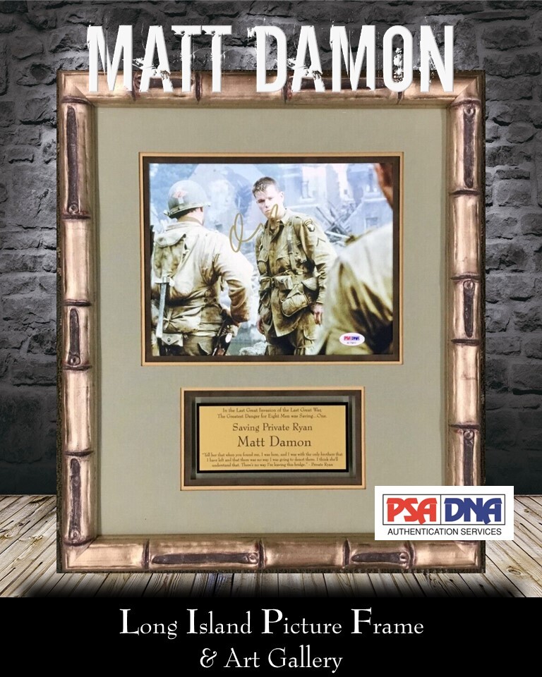 Matt Damon Signed Saving Private Ryan Photo Custom Framed Display PSA/DNA  COA